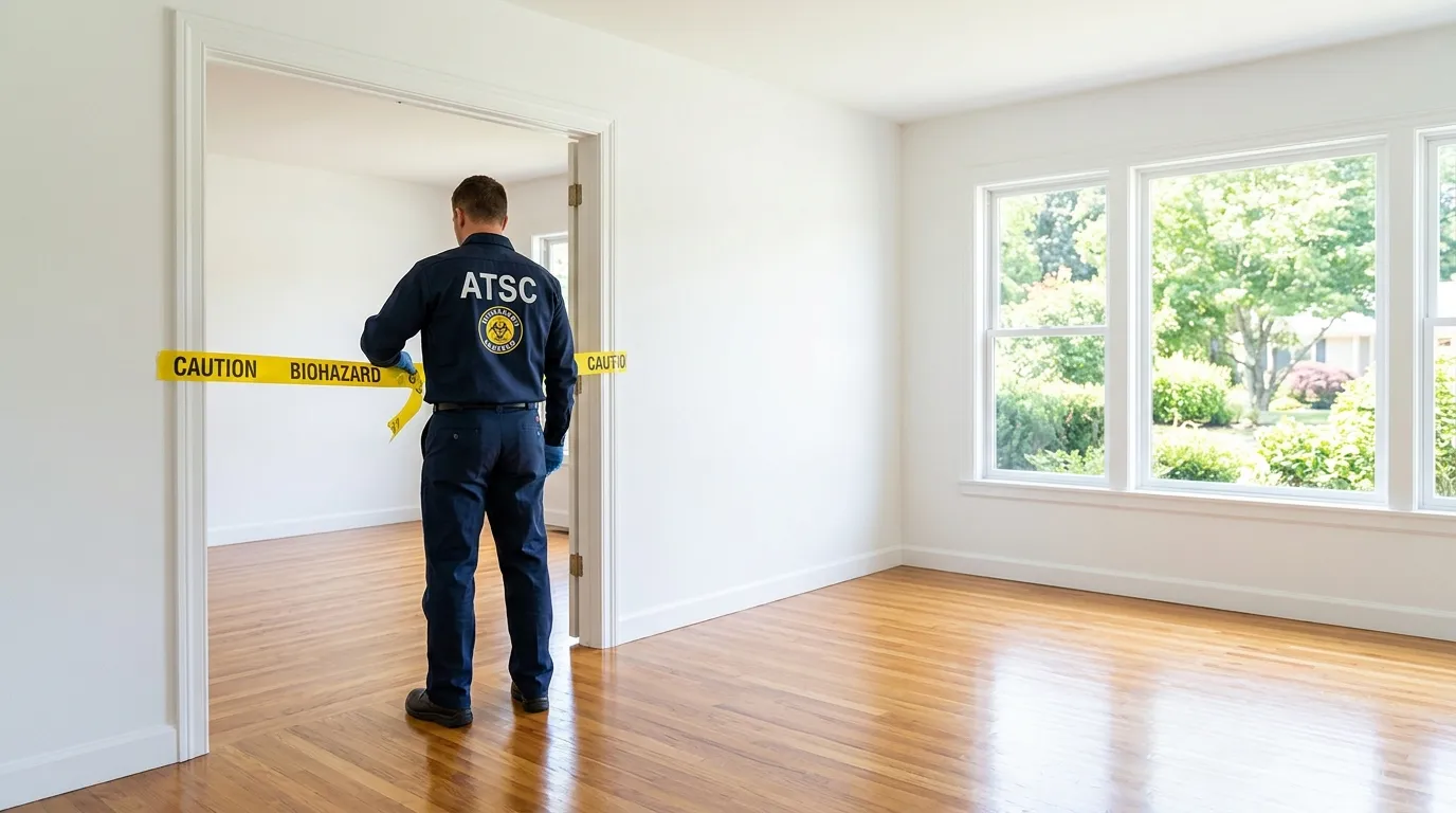 Certified biohazard cleanup crew performing Decomposition Cleanup in Flossmoor